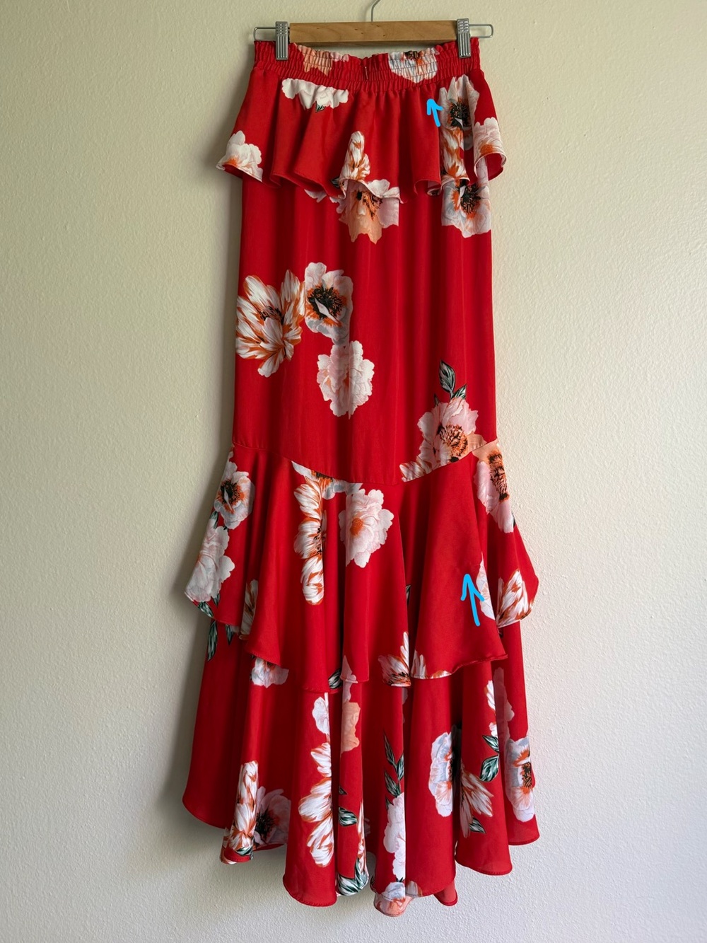 Misa Los Angeles Lucia Skirt Poppy Floral Ruffle Tiered Maxi Boho Skirt - Picture 6 of 10